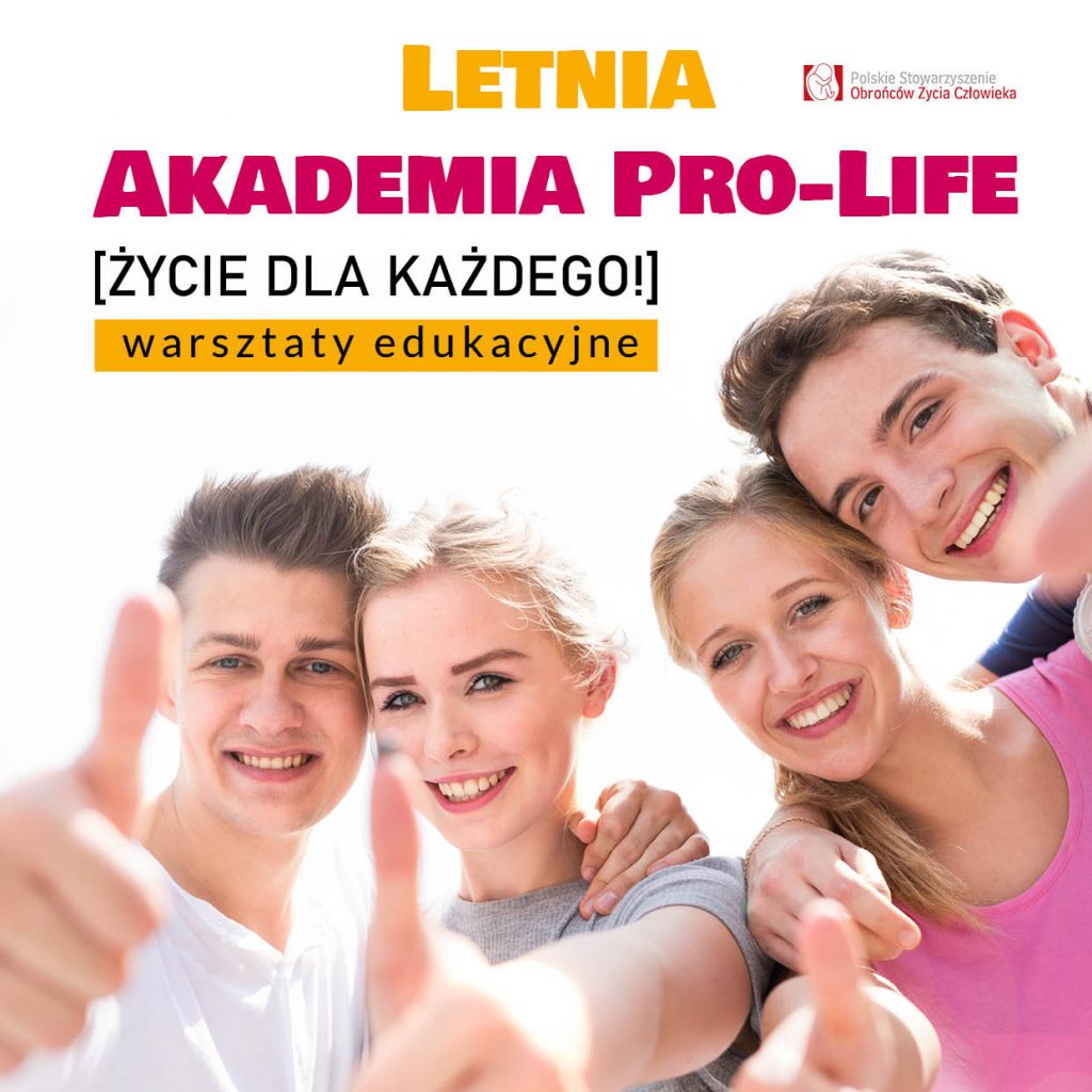 Letnia Akademia Pro life 2021 grafika kwadrat