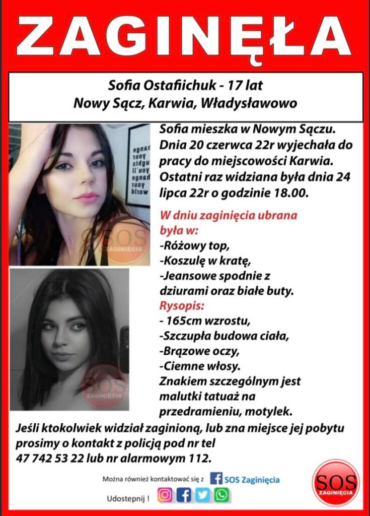 sofia ostafichuk zaginela