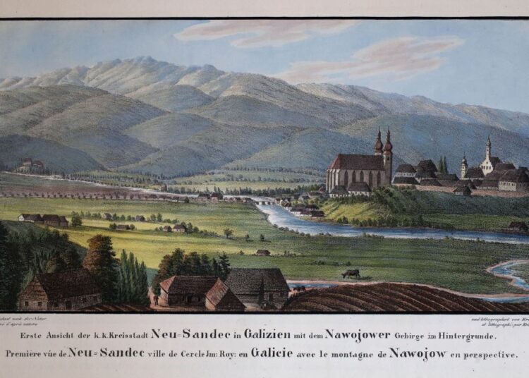 fot. Muzeum Okręgowe w Nowym Sączu, Panorama Nowego Sącza z 1820 roku, E. Kronbach