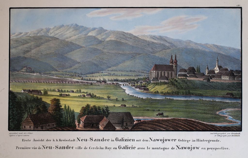 Panorama Nowego Sacza E. Kronbach 1820 r.