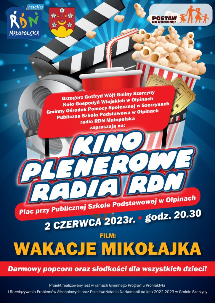 Dzień Dziecka – kino plenerowe RDN Małopolska w Ołpinach
