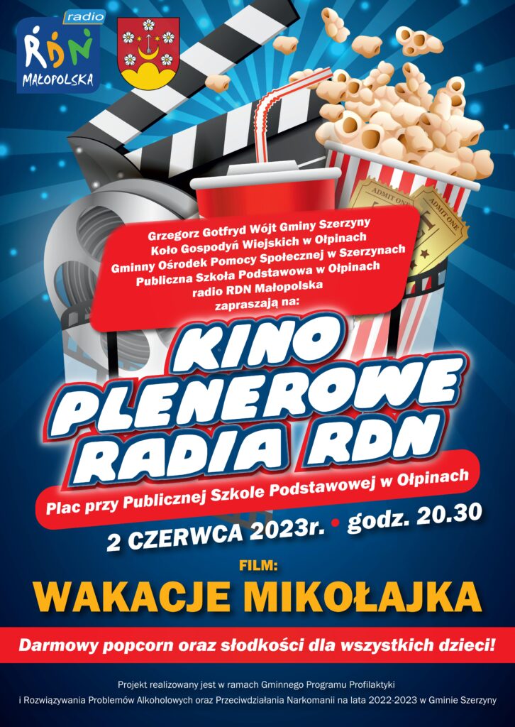 Dzień Dziecka – kino plenerowe RDN Małopolska w Ołpinach