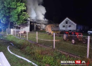 pożar w Grobli, fot. Bochnia112.pl - Bocheński Portal Ratowniczy