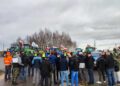 Protestujący rolnicy w Lisiej Górze