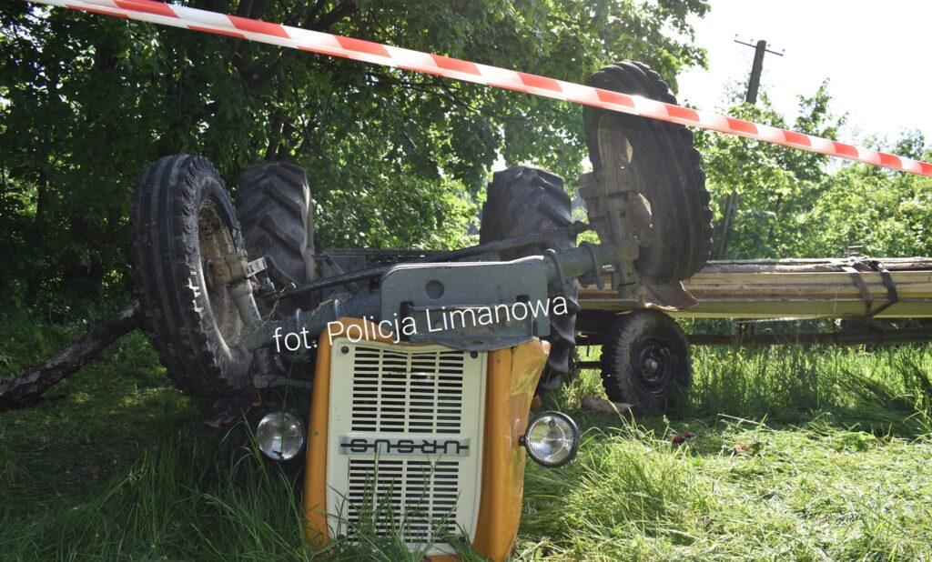 wypadek traktor policja limanowa