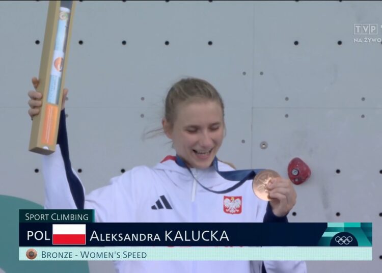 Aleksandra Kałucka z brązowym medalem igrzysk olimpijskich, fot. screenshot TVP 1