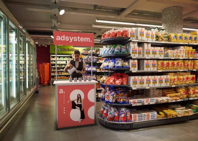 GENEVA, SWITZERLAND - CIRCA SEPTEMBER, 2015: interior shot of Migros supermarket. Migros is Switzerland's largest retail company, its largest supermarket chain and largest employer.