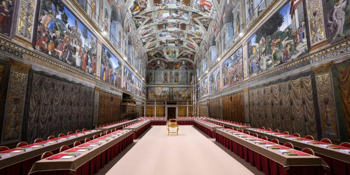 2025.05.06 Allestimento Cappella Sistina Seconda Parte 1