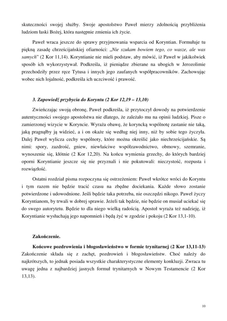 II List do Koryntian cz2 10