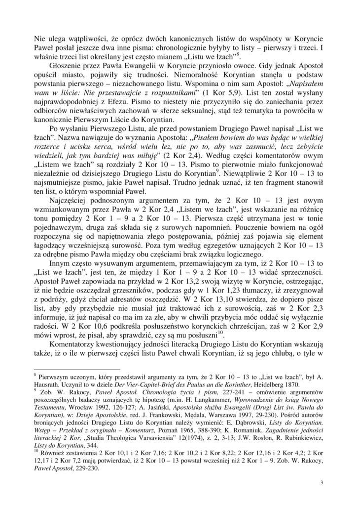 II list do koryntian 3