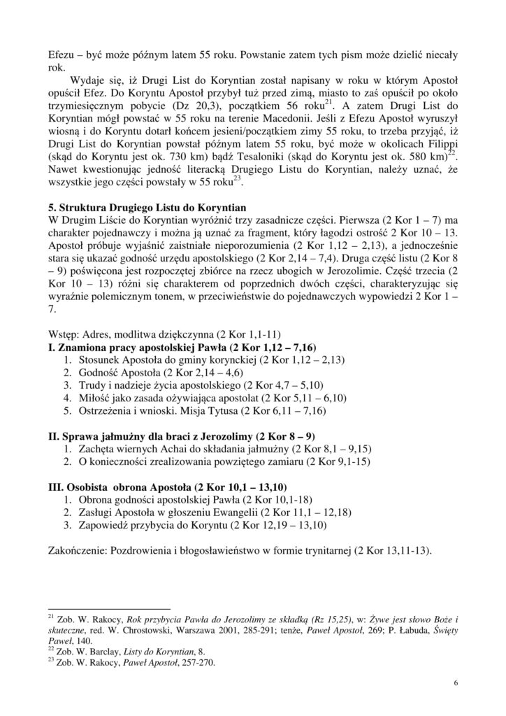 II list do koryntian 6