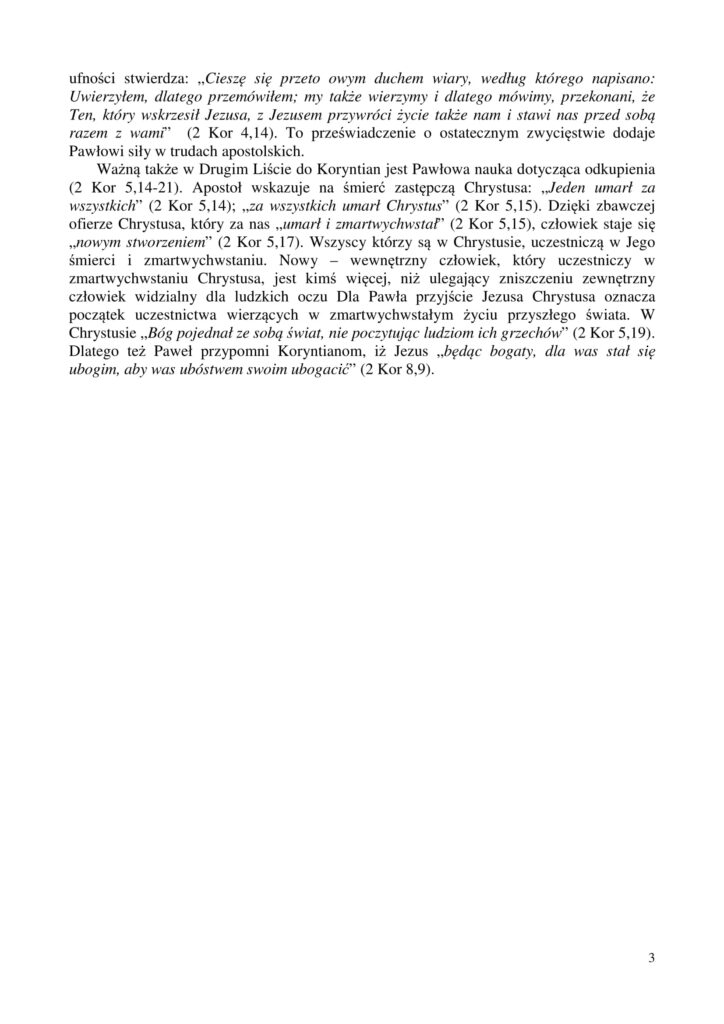 II list do koryntian teologia 3
