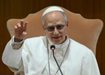 Leon XIV podczas spotkania z kardynałami, fot. Vatican News