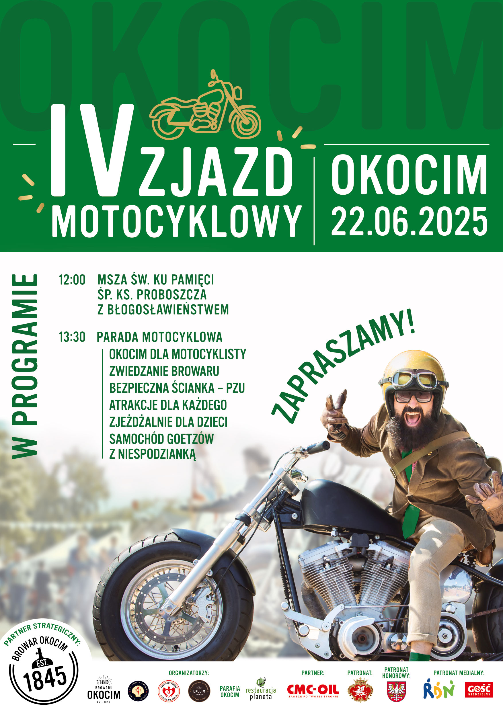Okocim IV ZJAZD MOTOCYKLOWY plakat A3 20250616 v01MT prev