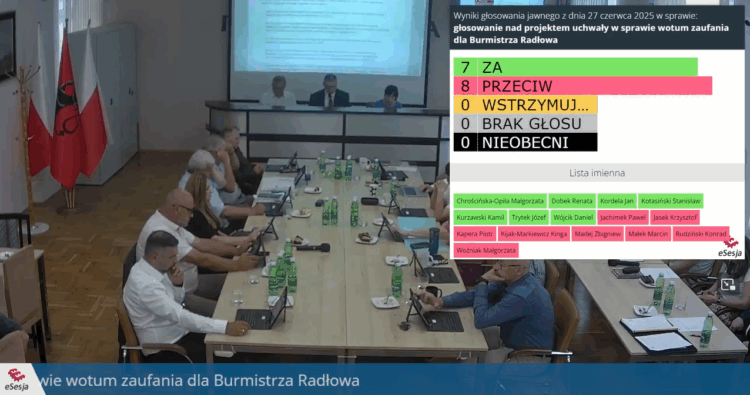 fot. screen z transmisji sesji Gminy Radłów