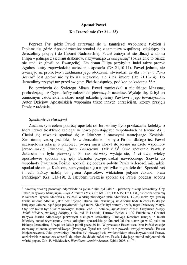 1. Apostol Pawel Ku Jerozolimie 1