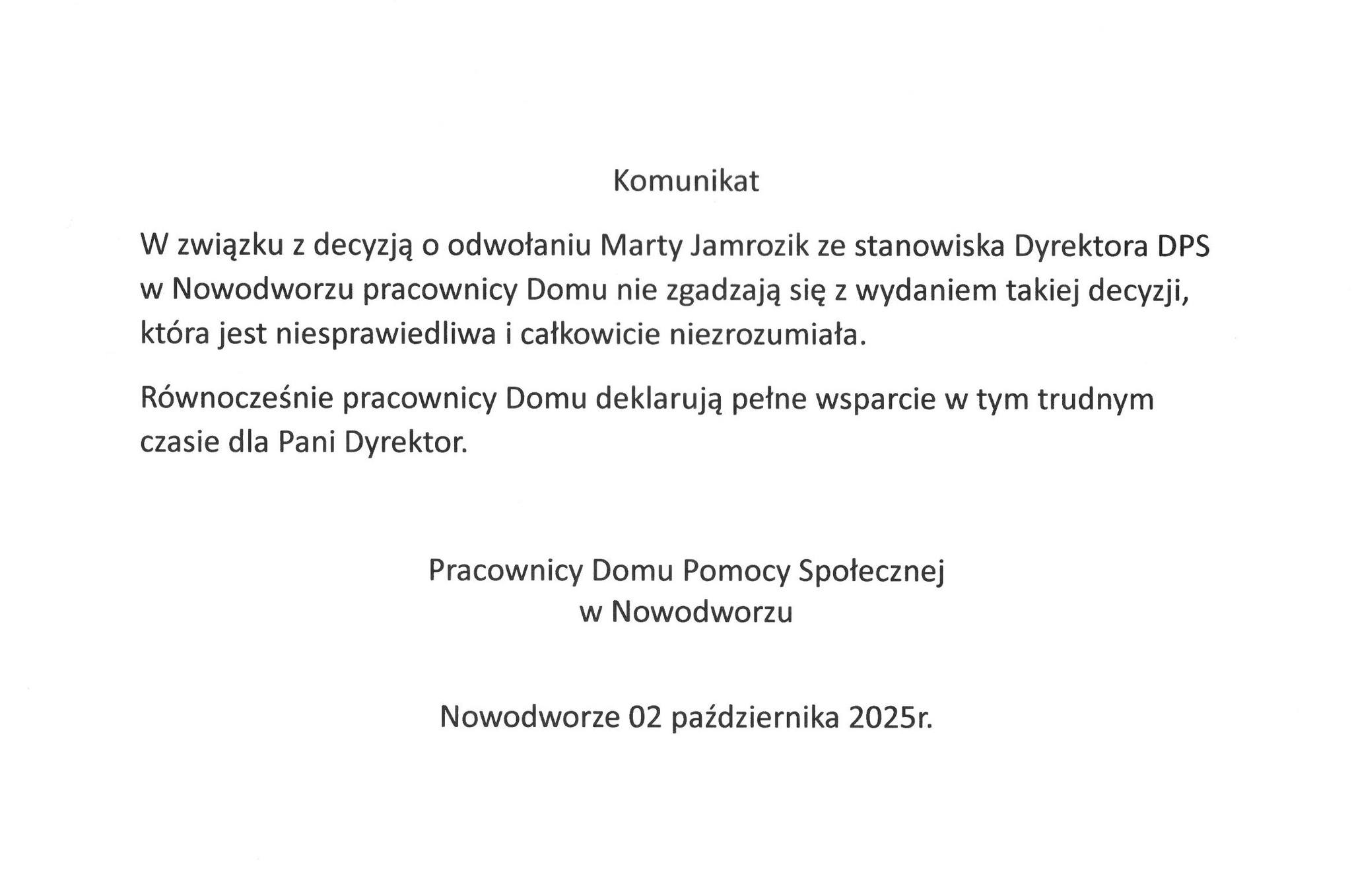 Główna księgowa PCPR-u pokieruje DPS-em w Nowodworzu