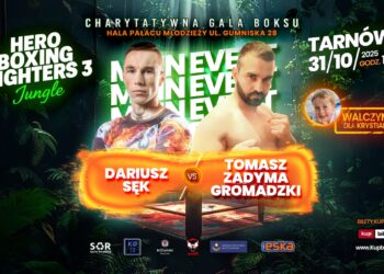 Sportowa rywalizacja w szczytnym celu - Charytatywna Gala Boksu w Tarnowie wesprze leczenie 4-letniego Krystianka 2 hero fighters baner fanpage sek gromadzki MAIN EVENT