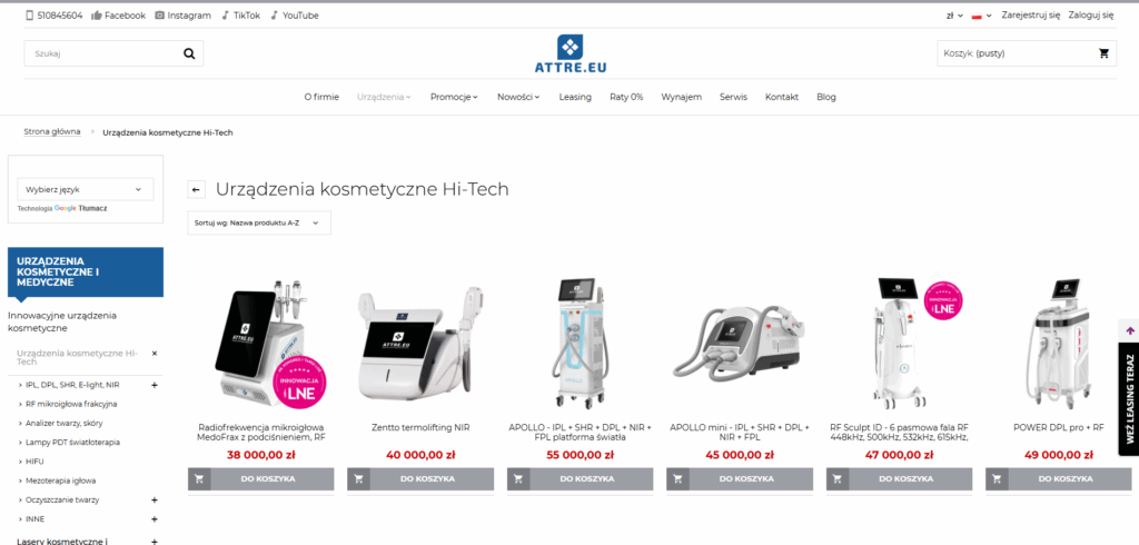 urzadzenia kosmetyczne ATTRE.EU