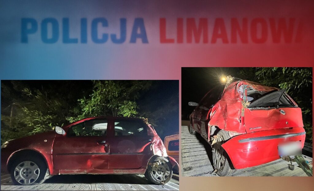 Pijani kierowcy i wypadki. Niespokojny weekend na drogach regionu limanowskiego 1 wypadek policja limanowa