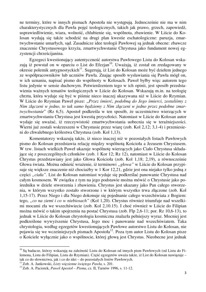 5. Apostol Pawel. List do Kolosan cz. I 3