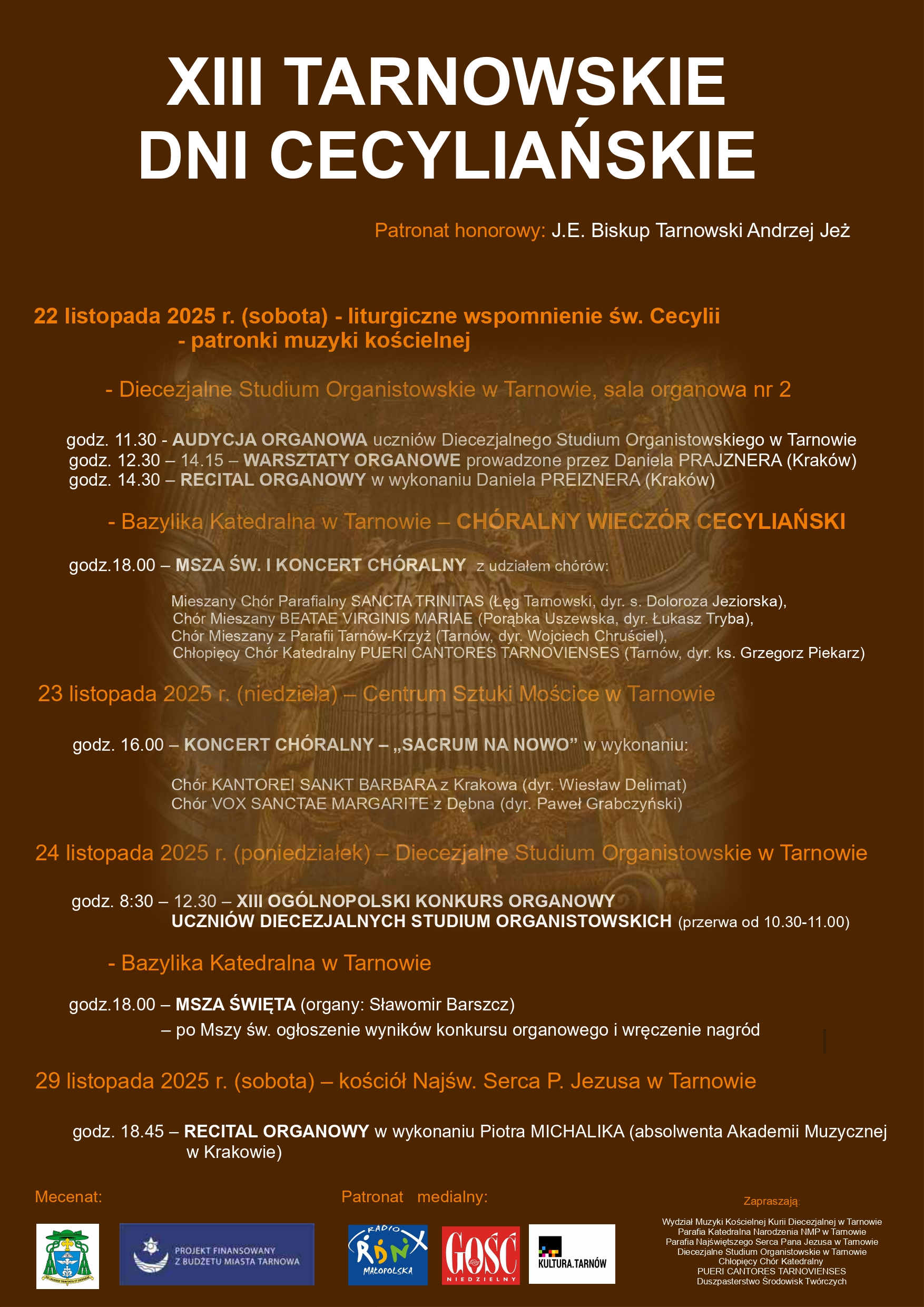 Organiści pochwalą się swoim talentem. W Tarnowie odbędą się Dni Cecyliańskie
