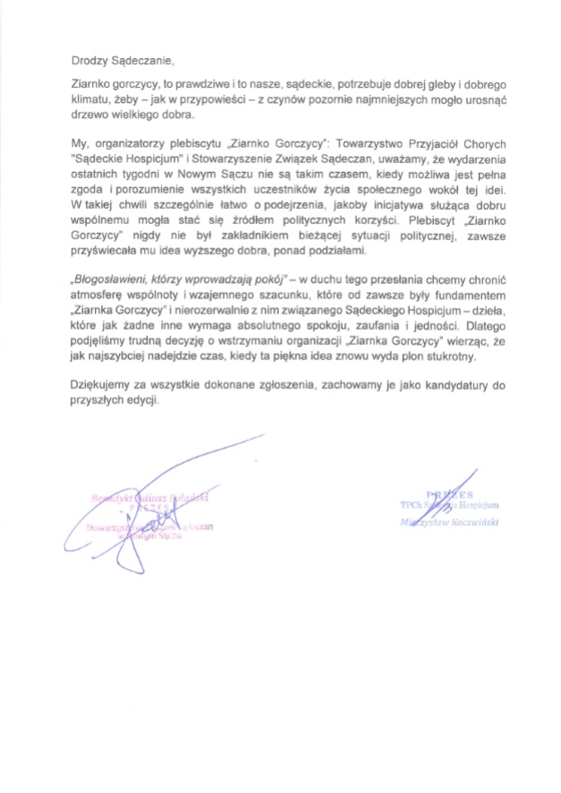 oswiadczenie ziarnko gorczycy