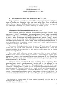 7. Apostol Pawel. List do Kolosan. Egzegeza cz. II 30.11 1