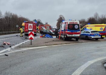 Cztery osoby poszkodowane w wypadku pod Brzeskiem 2 fot. KP PSP w Brzesku