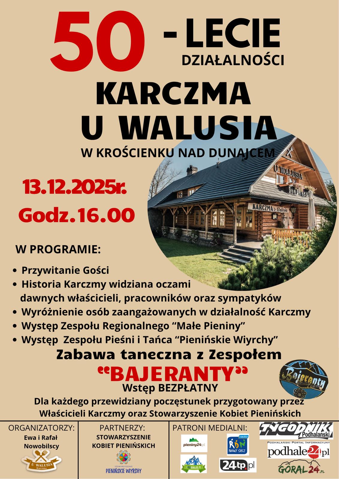 Plakat 50 lecie Karczmy u Walusia