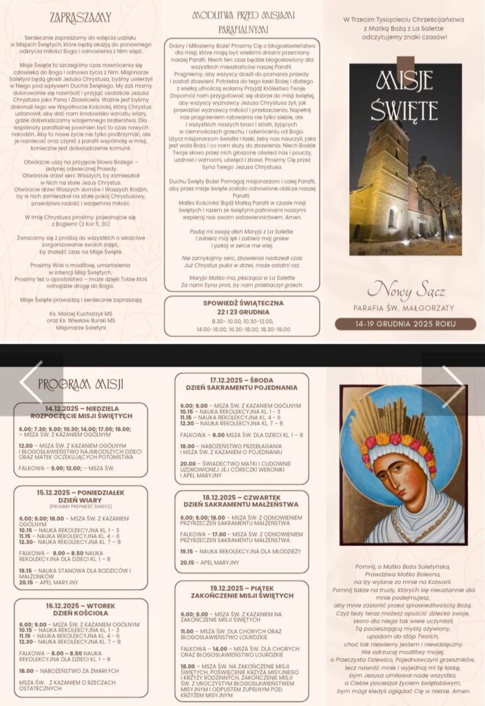 Po remoncie kościoła i placu, będzie to czas odnowy wewnętrznej parafian 3 folder misje 2025