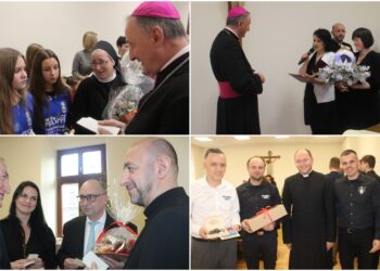 Świąteczne spotkanie z Biskupem Tarnowskim 2 kolaz oplatek