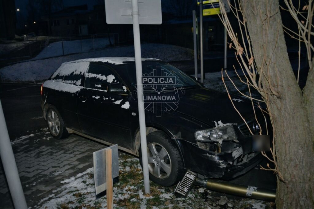 Ukradli i zniszczyli samochód w Limanowej. Policja szuka sprawców 1 kradziez auta