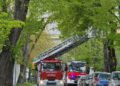 fot. strażacy usuwają pochyloną gałąź nad ul. Krasińskiego w Tarnowie/112Tarnow.pl - Tarnowski Portal Ratowniczy