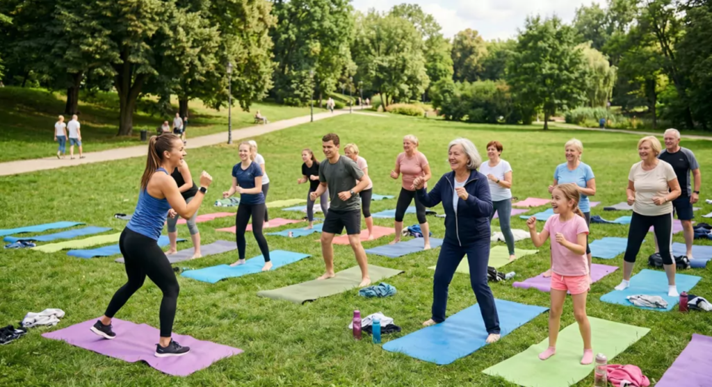 Zdrowy ruch dla małych i dużych – ruszają bezpłatne zajęcia fitness w Parku Sanguszków