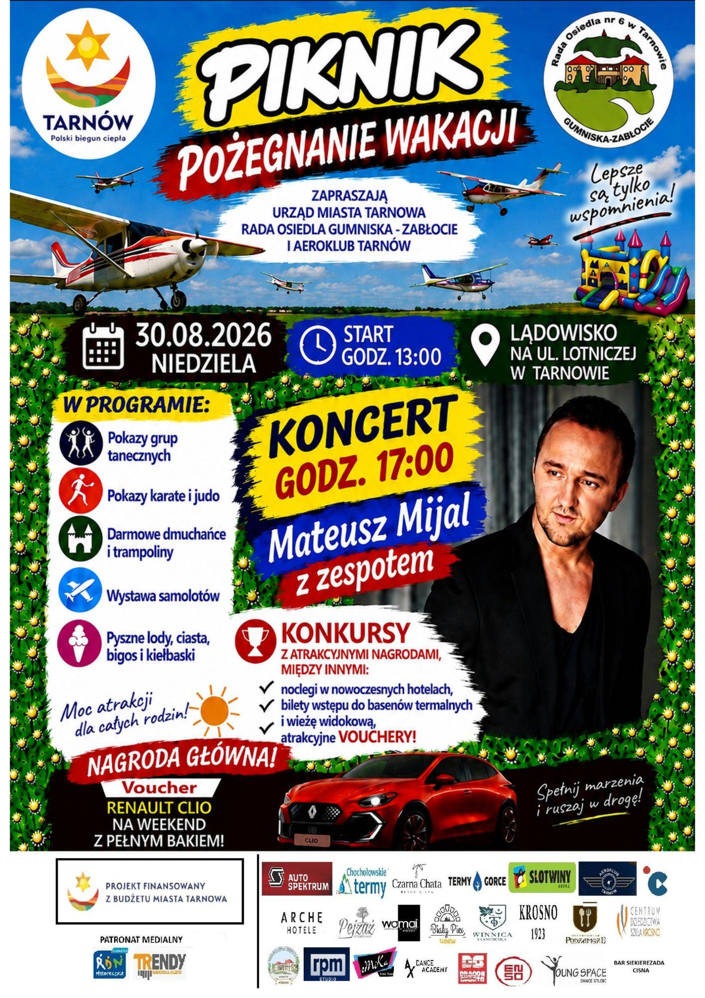 Tarnów żegna wakacje. Będą samoloty, dmuchańce, konkursy i koncert