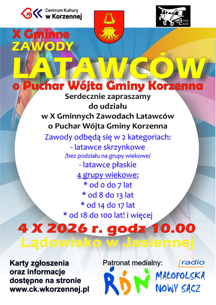 Nad lądowiskiem w Jasiennej będą się unosić latawce. To będą 10. zawody o Puchar Wójta Gminy Korzenna